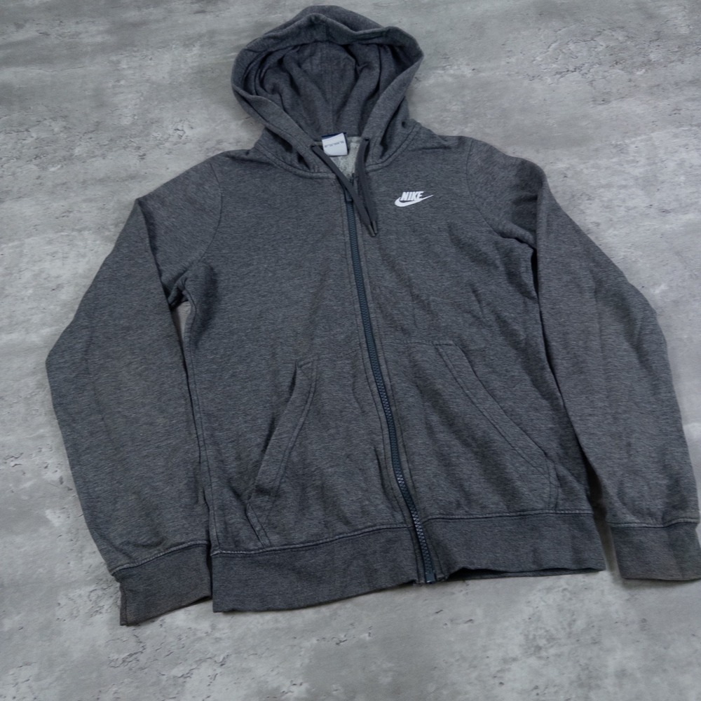 modern nike hoodie zip up charcoal mens xs
